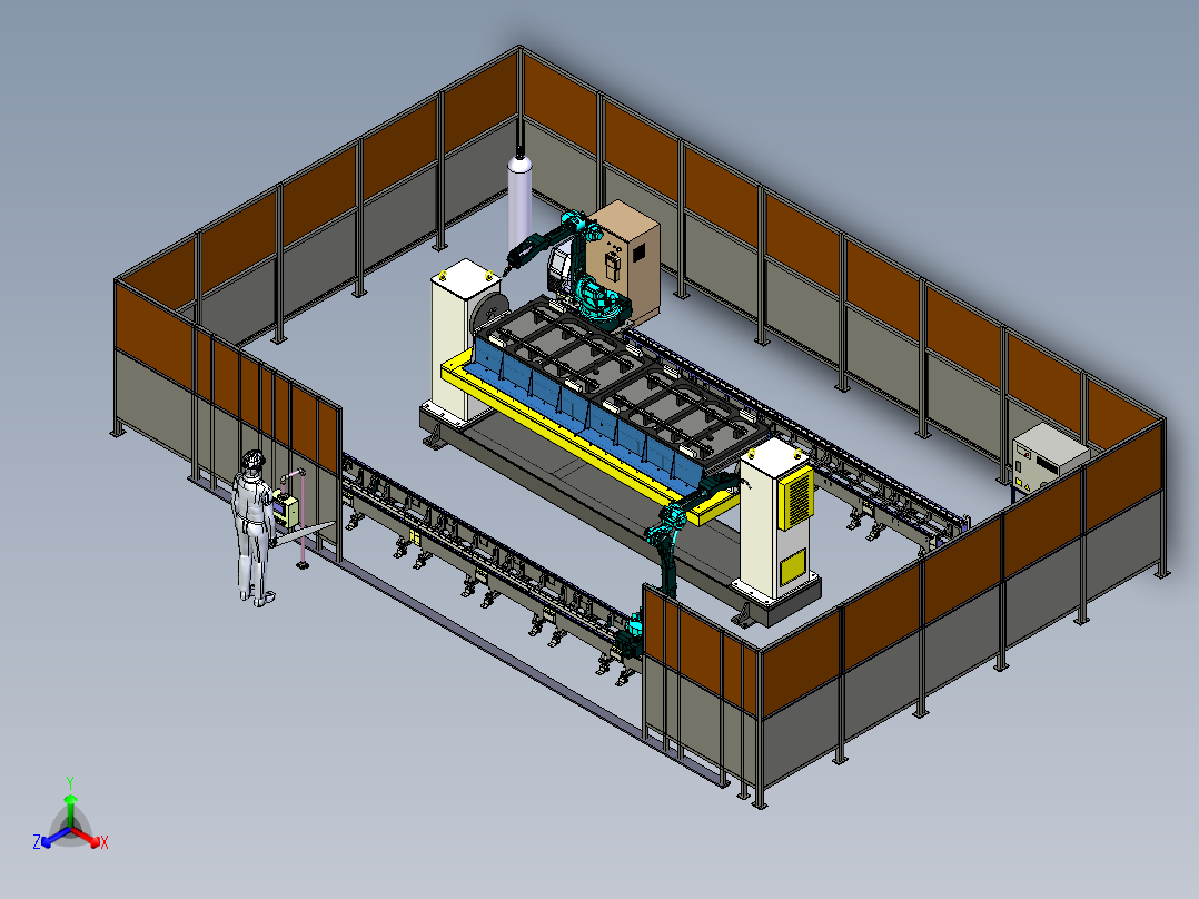 大型支架的机械手焊接单元