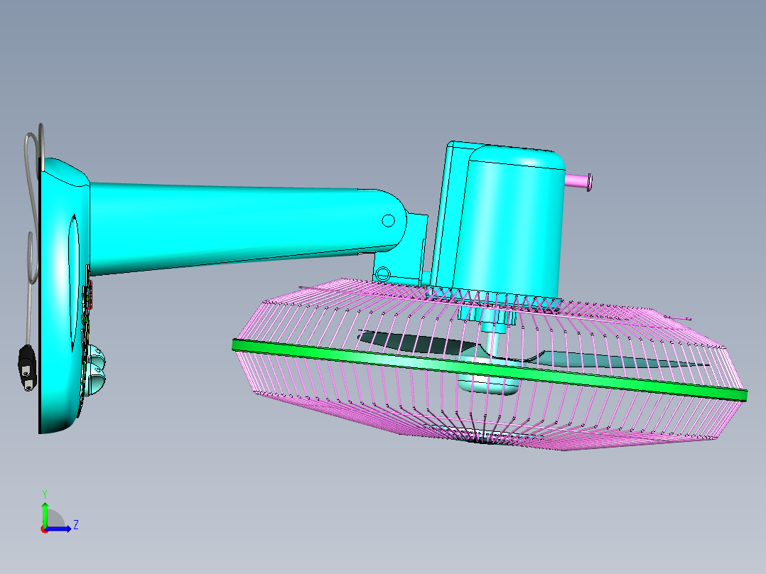 摇头风扇模型左视图