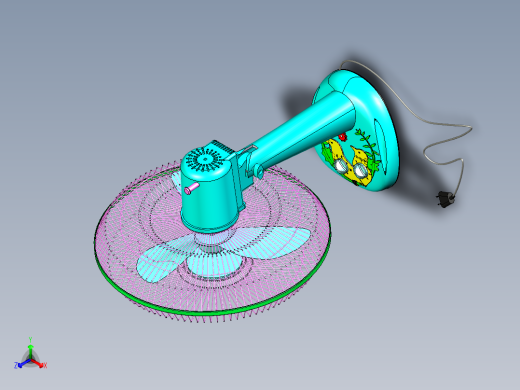 摇头风扇模型正等轴测缩略图