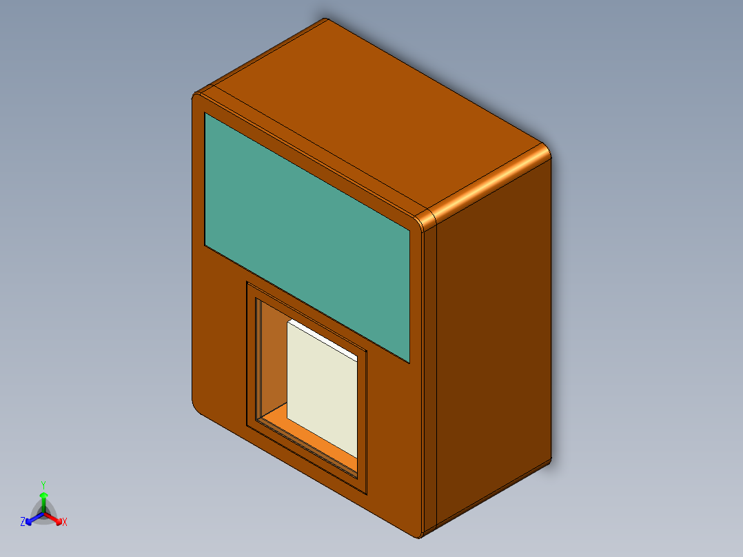 壁挂AED除颤器箱 2正等轴测图