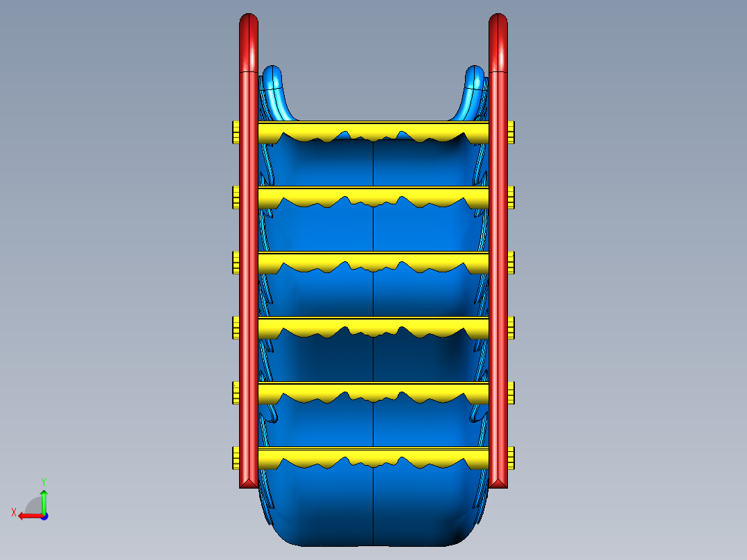 B3004640-微型儿童滑梯模型后视图