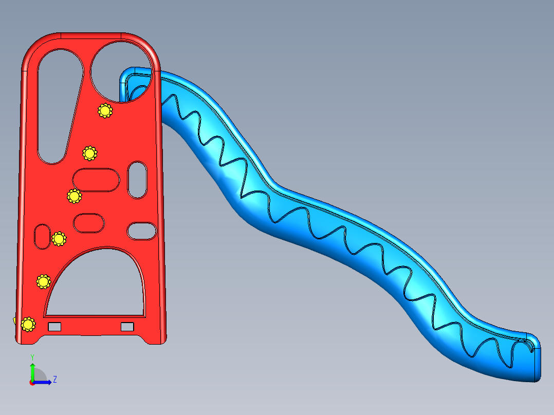 B3004640-微型儿童滑梯模型左视图