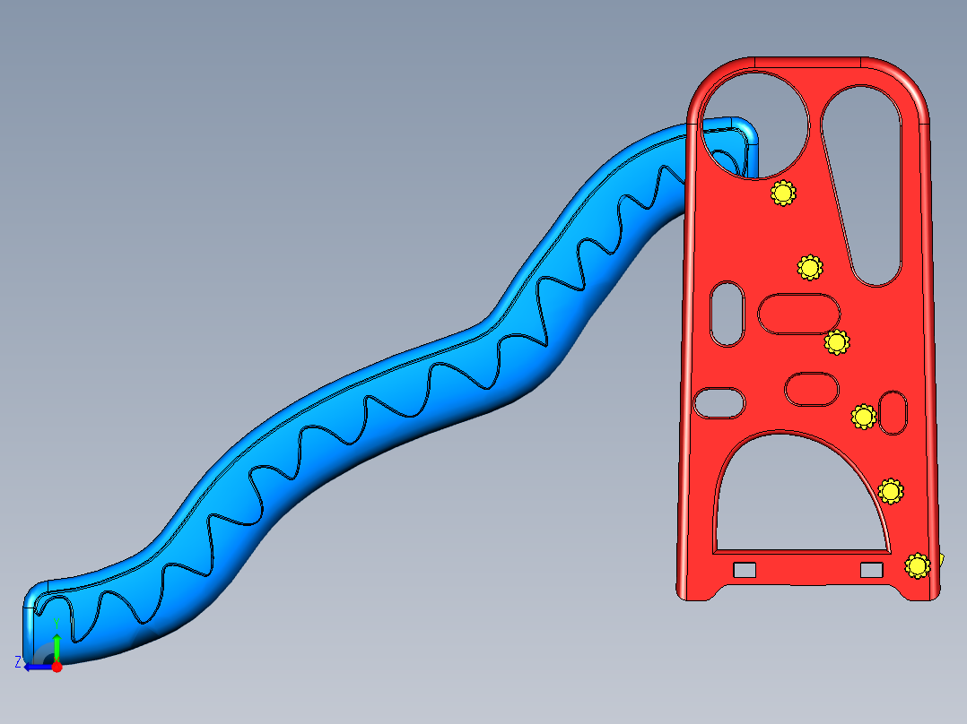 B3004640-微型儿童滑梯模型右视图