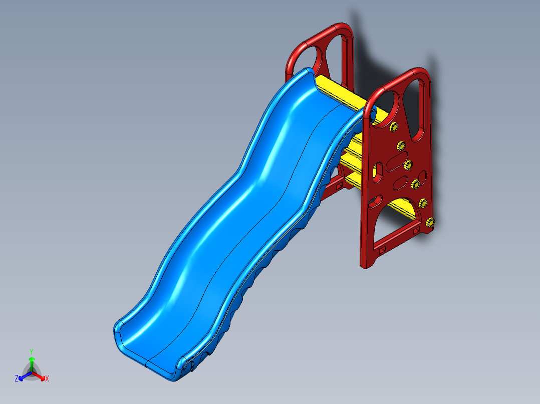 B3004640-微型儿童滑梯模型正等轴测图