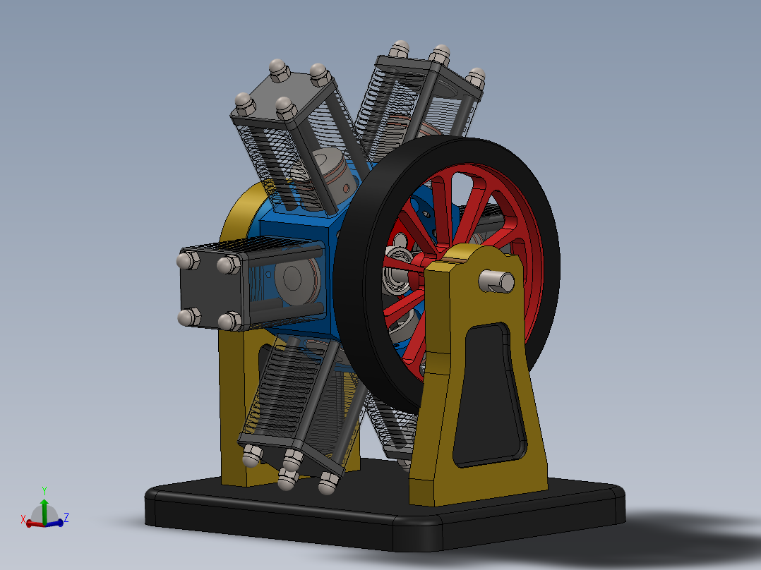 星形发动机主视图