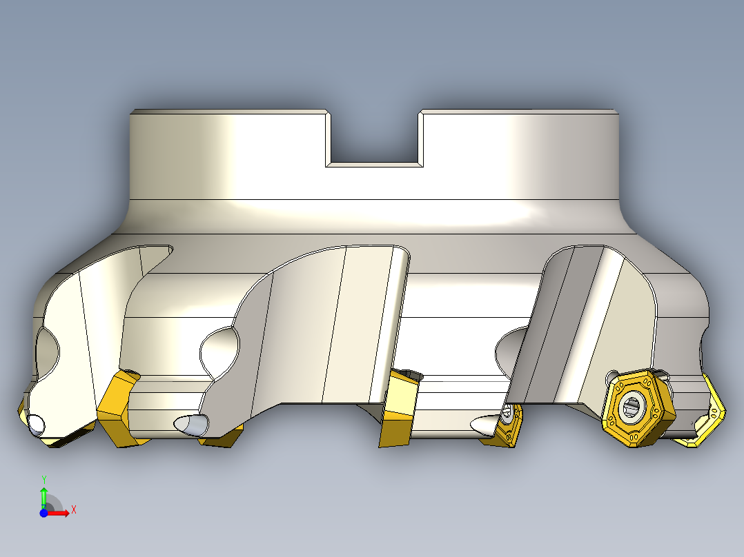 45°面铣刀前视图