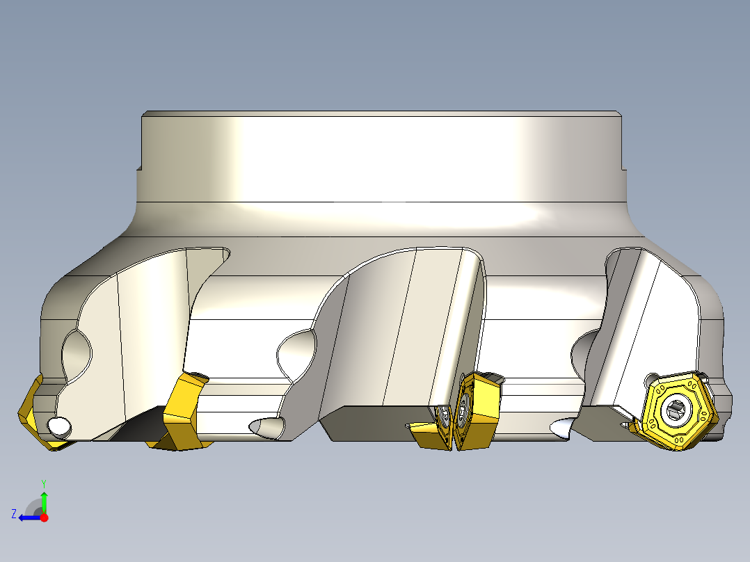 45°面铣刀右视图