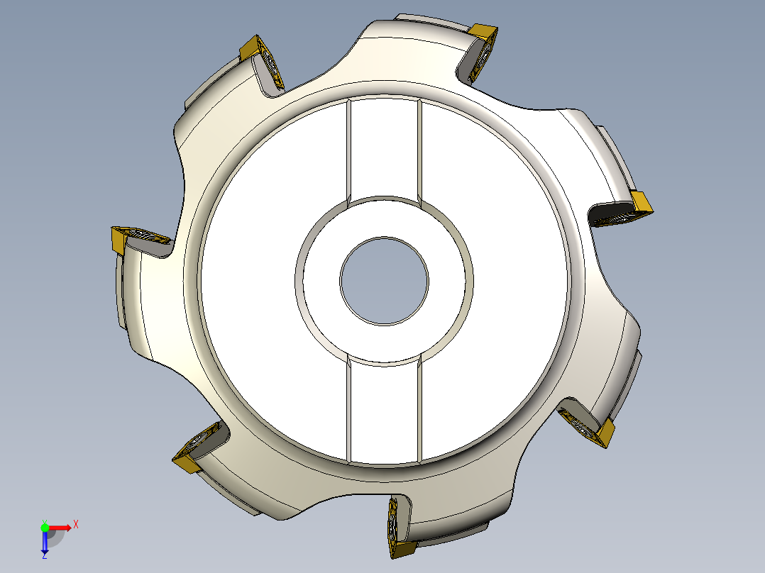 45°面铣刀俯视图