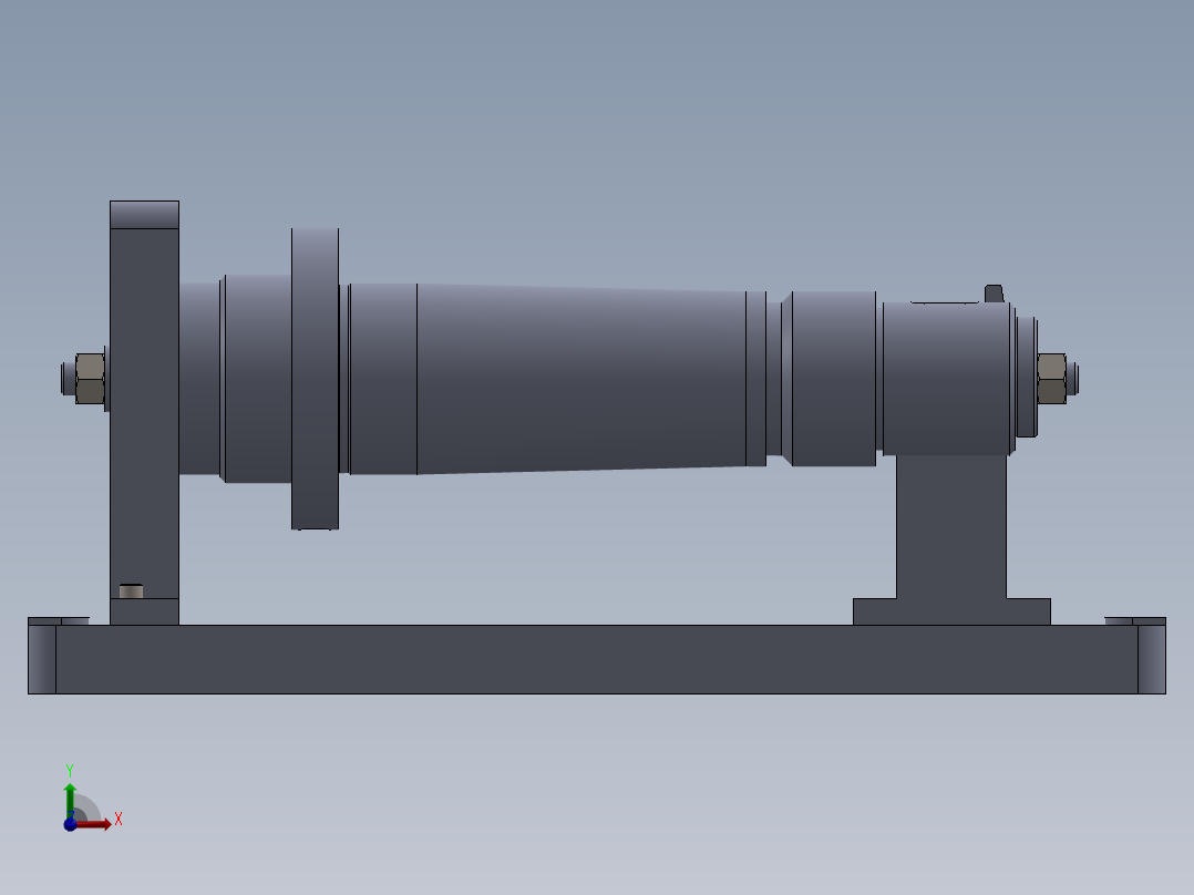 传动轴铣缺口夹具（CAD图+SW三维）前视图