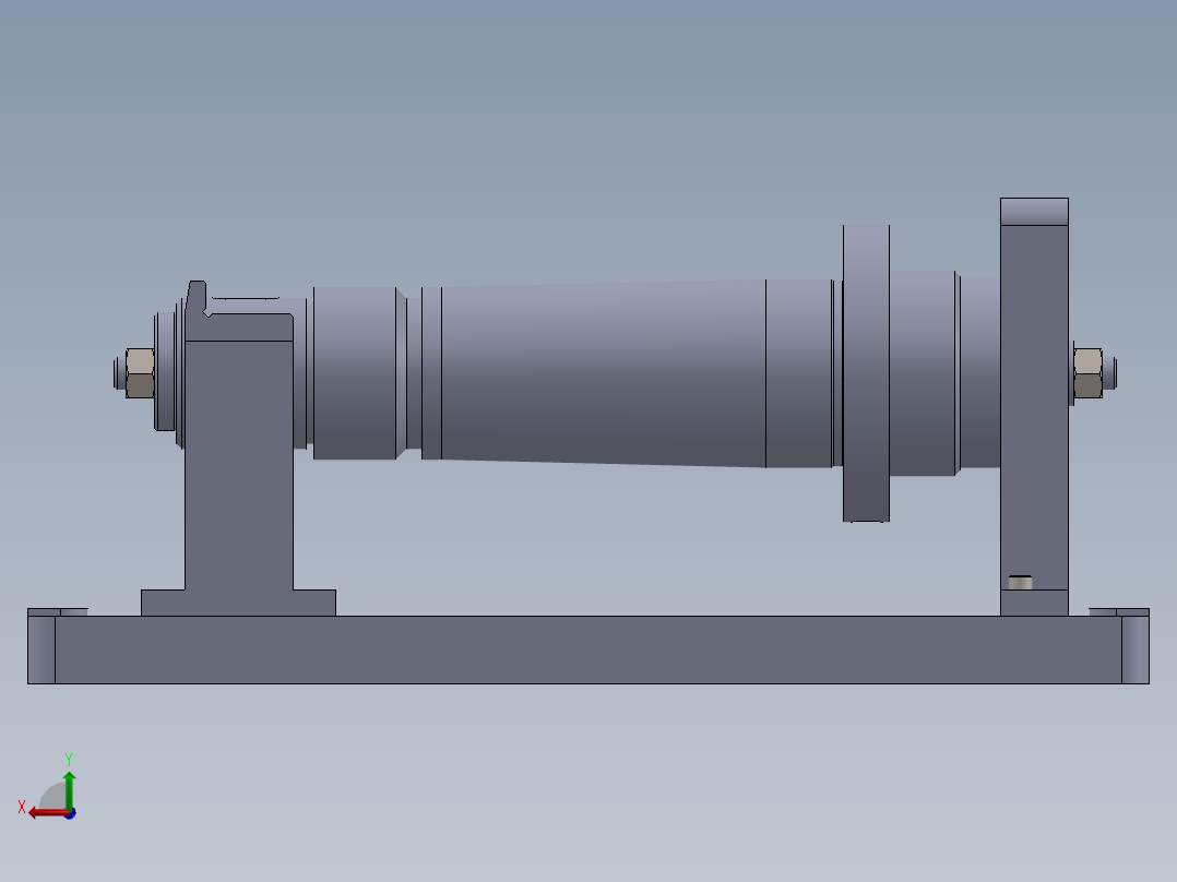 传动轴铣缺口夹具（CAD图+SW三维）后视图