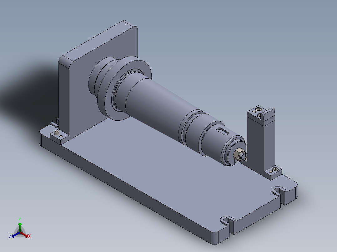 传动轴铣缺口夹具（CAD图+SW三维）正等轴测图
