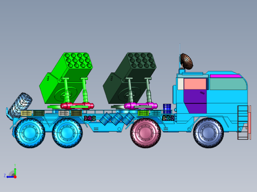 爆轰无声发射载人火箭车右视缩略图