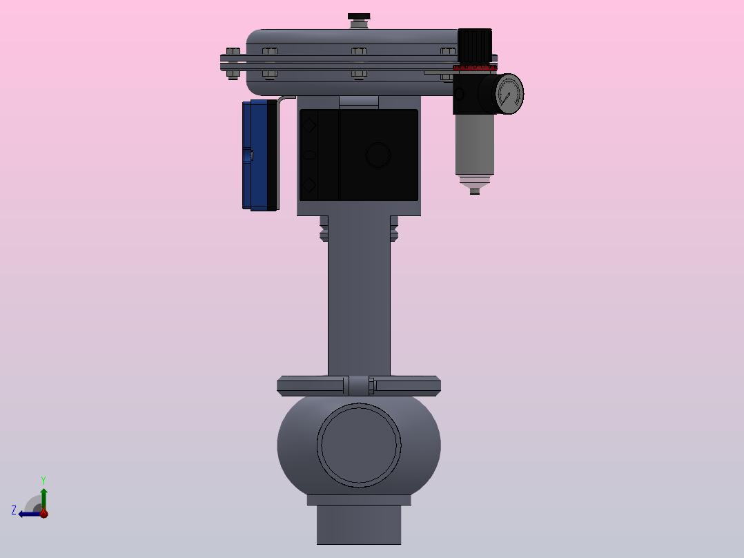DTG-01-L型数字式调节阀(3277)[DTG-01-DN80]右视图