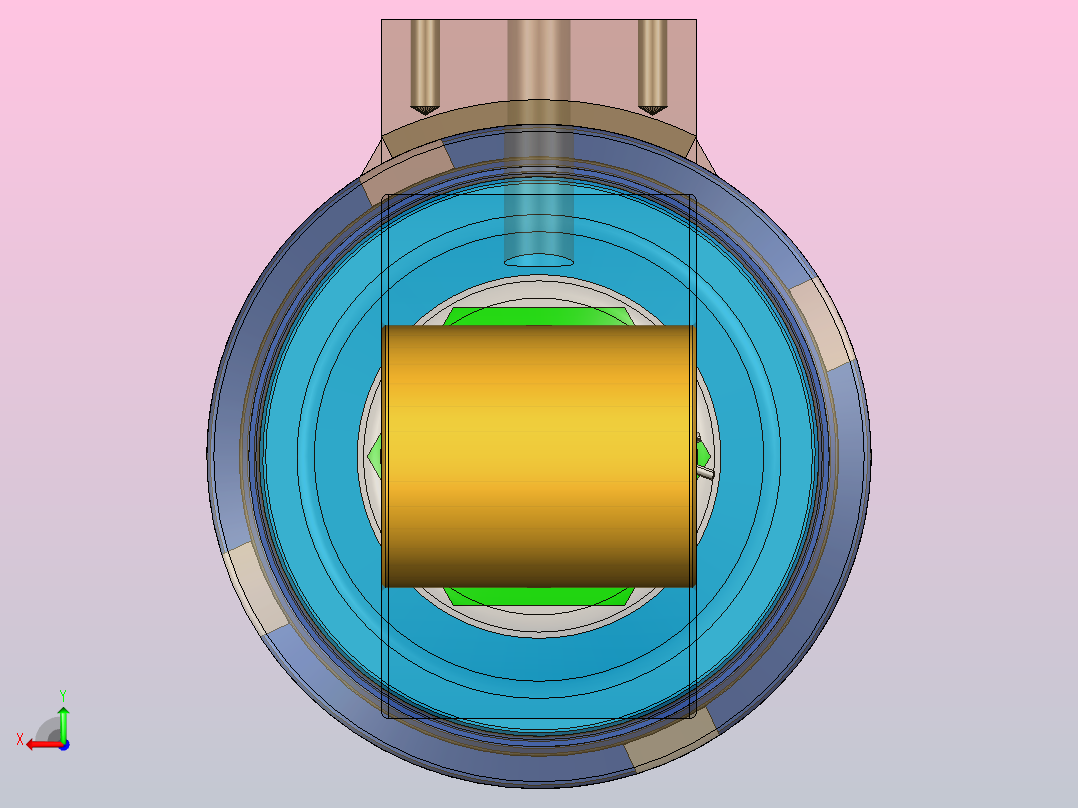 液压油缸后视图