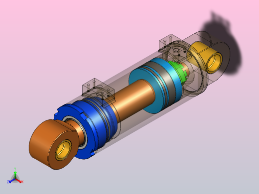 液压油缸正等轴测缩略图