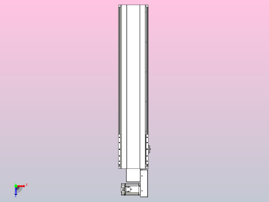 皮带直线轴半封闭可选导轨TPA-HNB-202D-140-L750-MR-Y-P75-N3俯视图