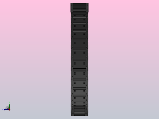 弯曲半径300内高35两侧打开型封闭式拖链_DMD35CD-35-75-300R-45右视缩略图