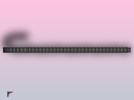 弯曲半径300内高35两侧打开型封闭式拖链_DMD35CD-35-75-300R-45俯视缩略图