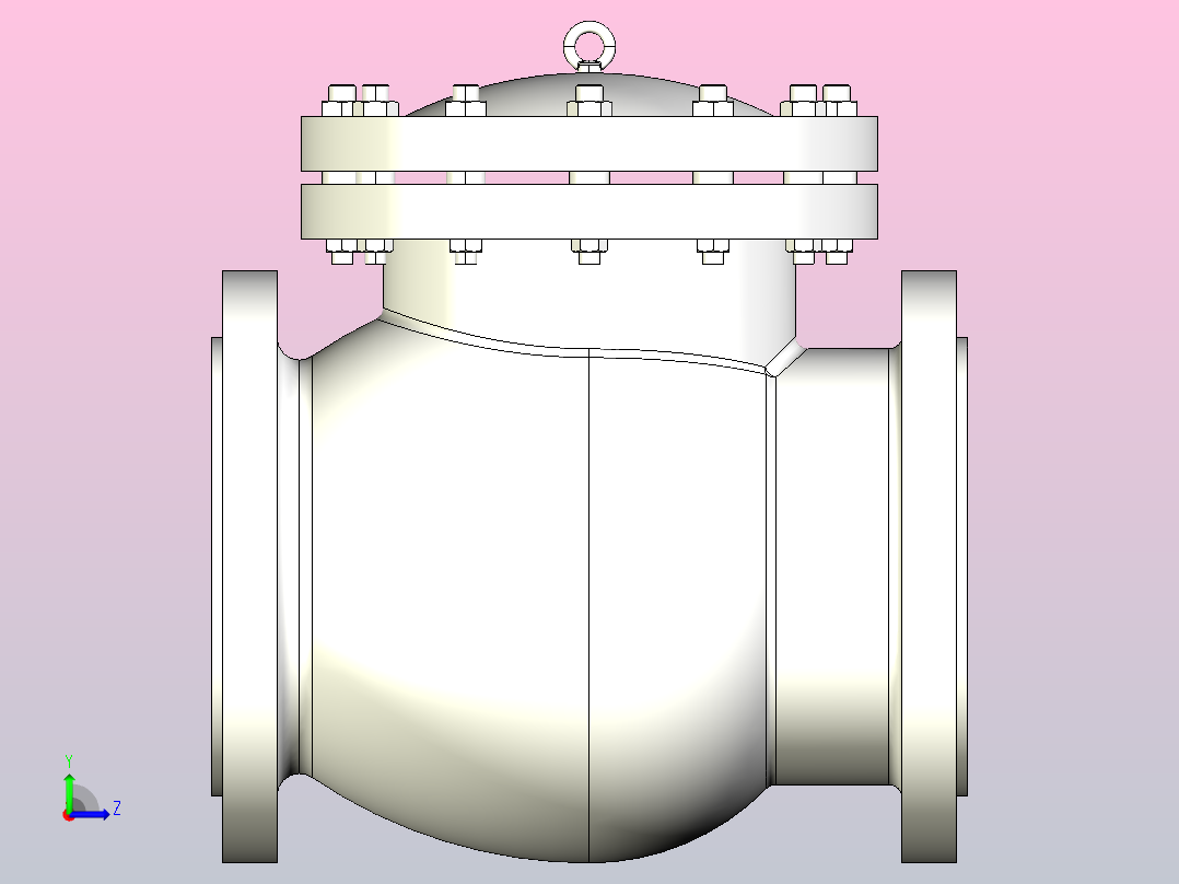 H44W-Class-150Lb API美标铸钢止回阀[150]左视图