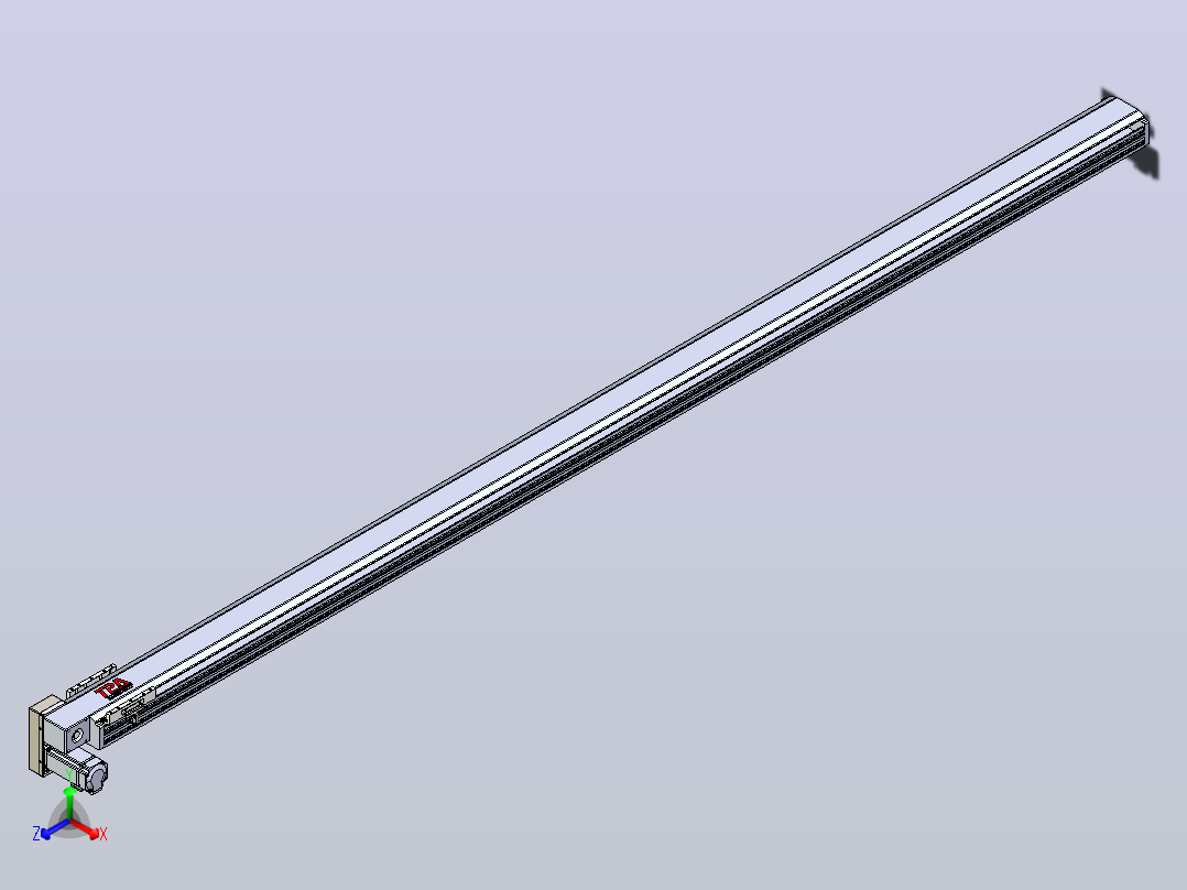 皮带直线轴半封闭可选导轨TPA-HNB-120D-110-L2700-LP-C-P40-N3正等轴测图