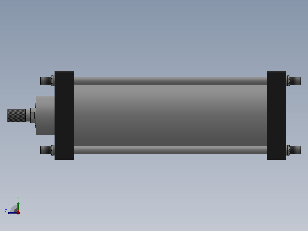 QGB、QGBI系列气缸[QGB-SD 200×400-SD]右视图