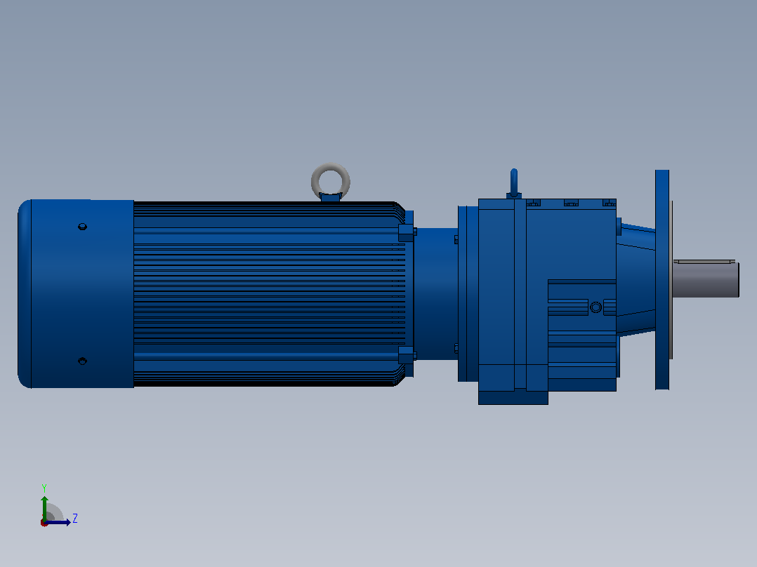 RF77法兰轴伸式安装斜齿轮减速机RF77-YVB3-4P-100-M1-0°-Φ250左视图