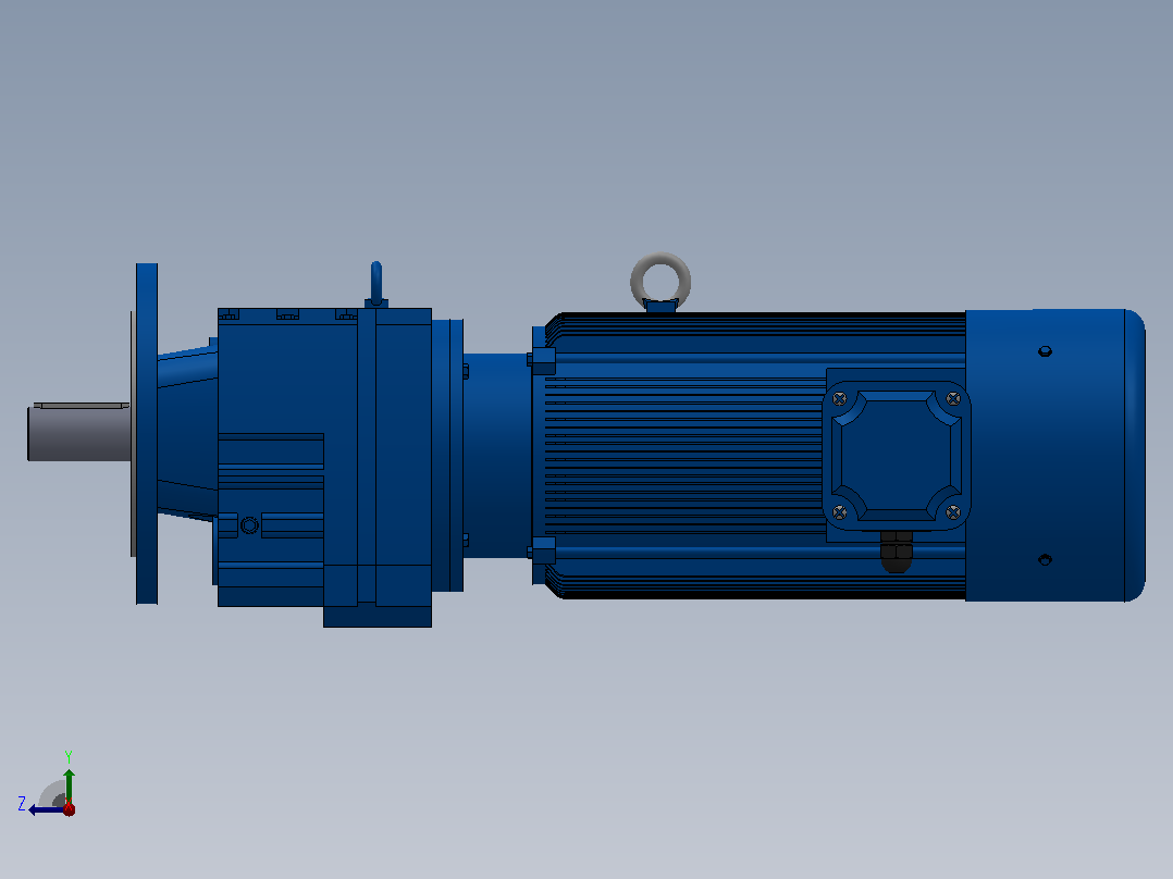 RF77法兰轴伸式安装斜齿轮减速机RF77-YVB3-4P-100-M1-0°-Φ250右视图