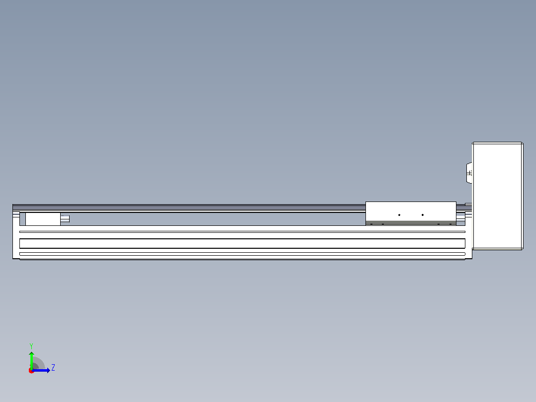 皮带直线轴半封闭可选导轨TPA-HNB-175D-140-L500-LU-C-P75-N3左视图
