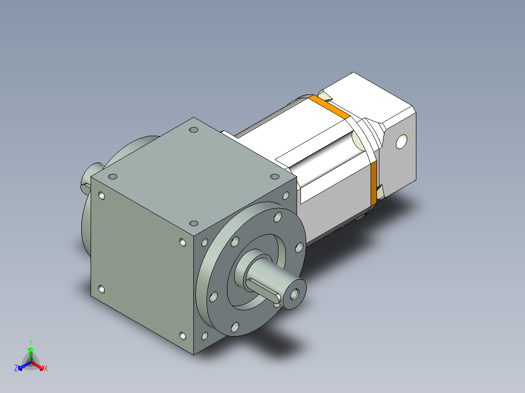 PW140双轴 PLX120-L3 19-70-90-M6转向器PW140 双轴输出 带120直齿减速机主视图