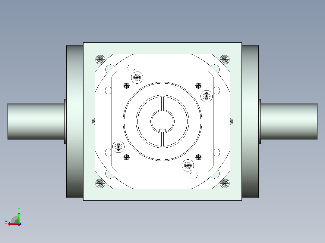 PW140双轴 PLX120-L3 19-70-90-M6转向器PW140 双轴输出 带120直齿减速机后视图