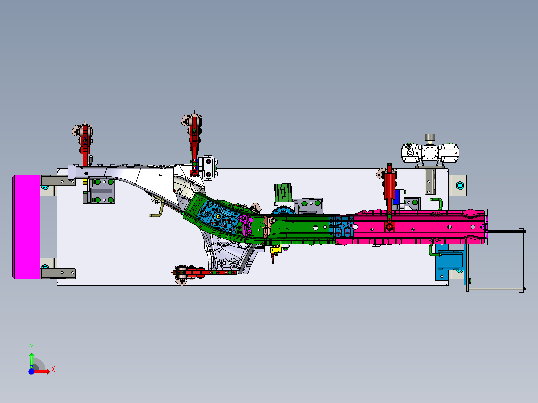 汽车零部件焊接夹具总成前视图