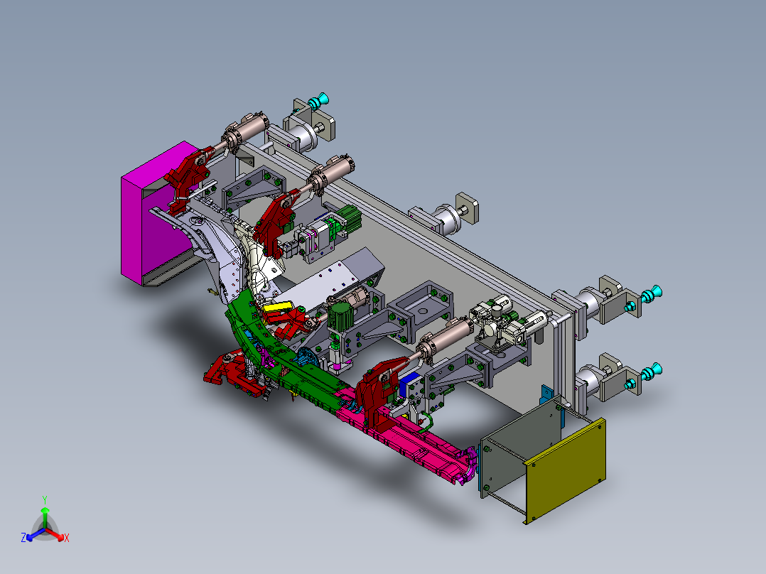 汽车零部件焊接夹具总成正等轴测图