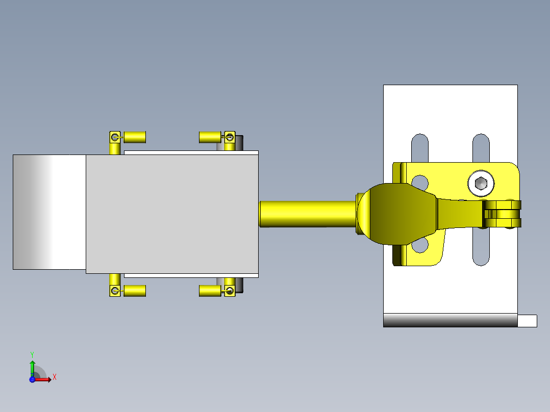 带调整夹紧角度和固定不同尺寸工件的夹具前视图
