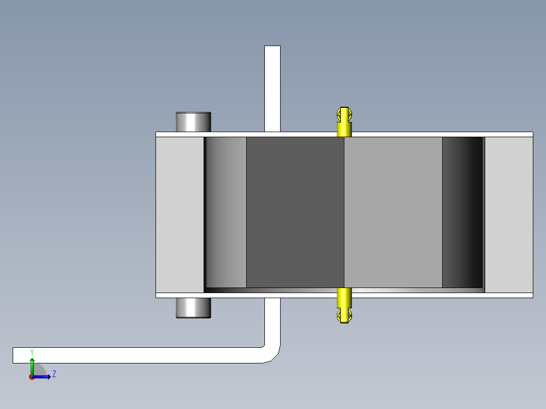 带调整夹紧角度和固定不同尺寸工件的夹具左视图