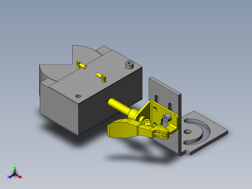 带调整夹紧角度和固定不同尺寸工件的夹具正等轴测缩略图