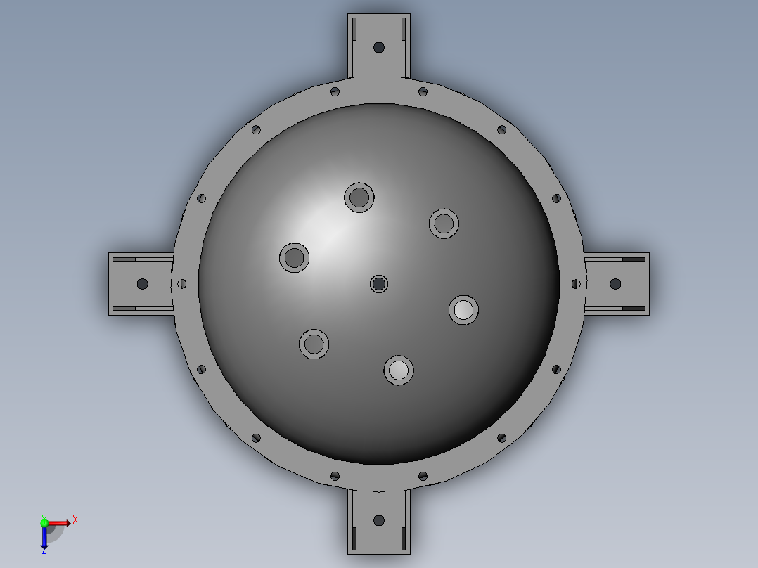 SolidWorks反应釜3D模型俯视图