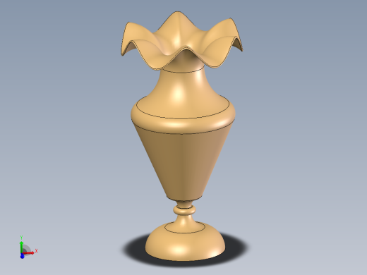 24K黄金花瓶渲染