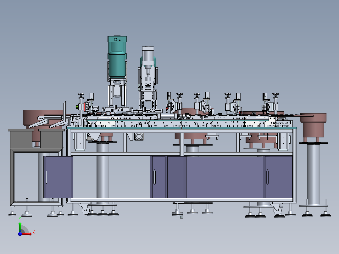 T687 多工位工装板循环组装机前视图