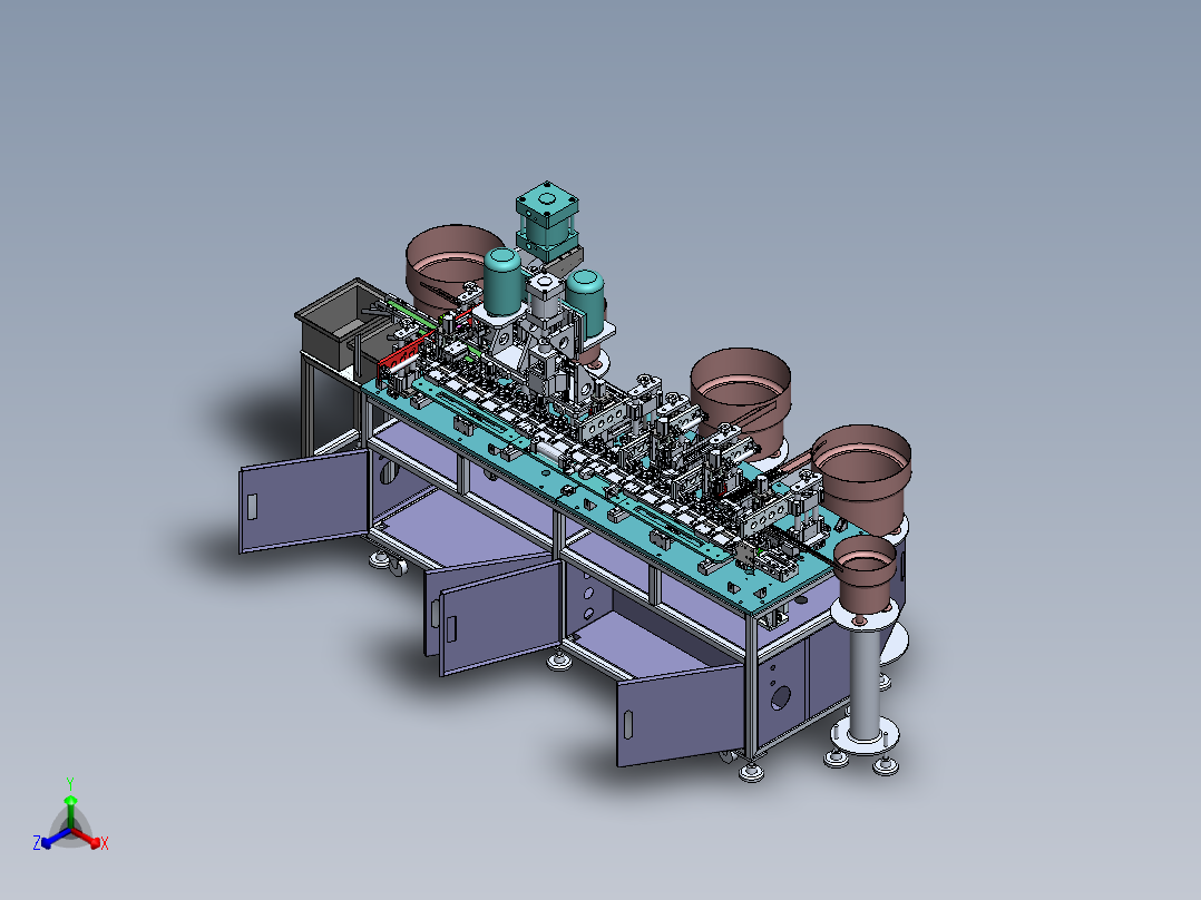 T687 多工位工装板循环组装机正等轴测图