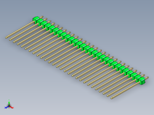 彩色公头100mil（2.54mm）系列-DS1021_green_1x28p_100mil_Type19_rev1.0