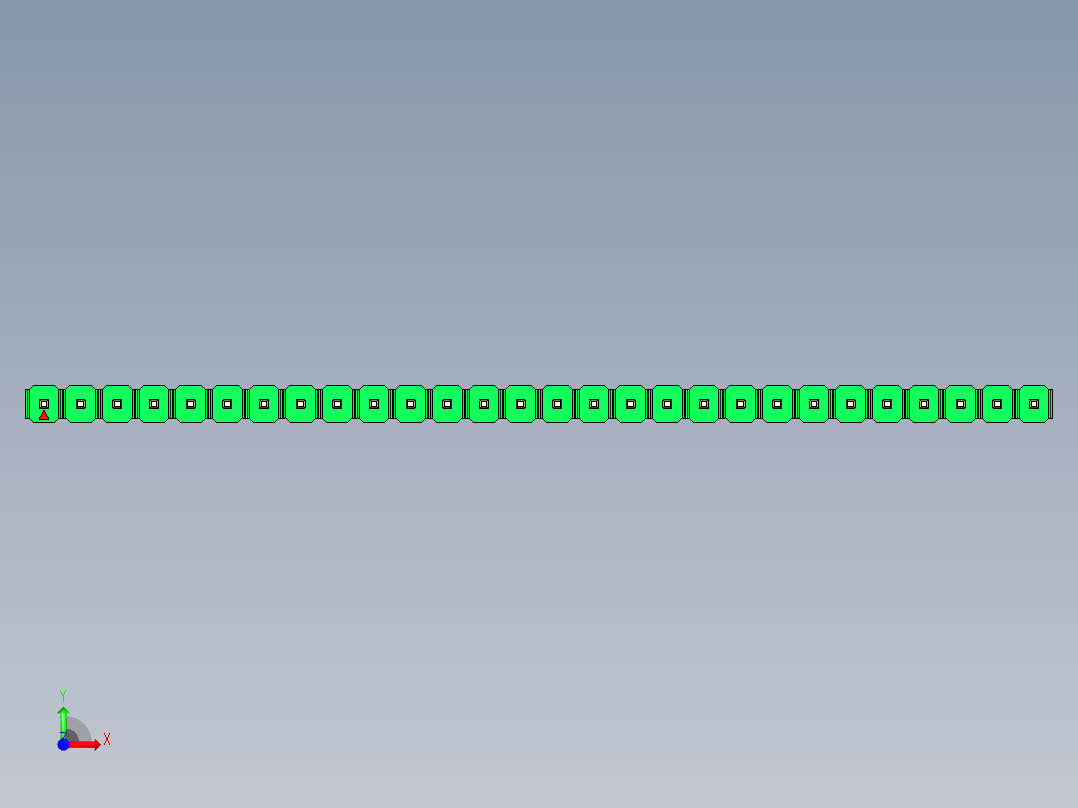 彩色公头100mil（2.54mm）系列-DS1021_green_1x28p_100mil_Type19_rev1.0前视图