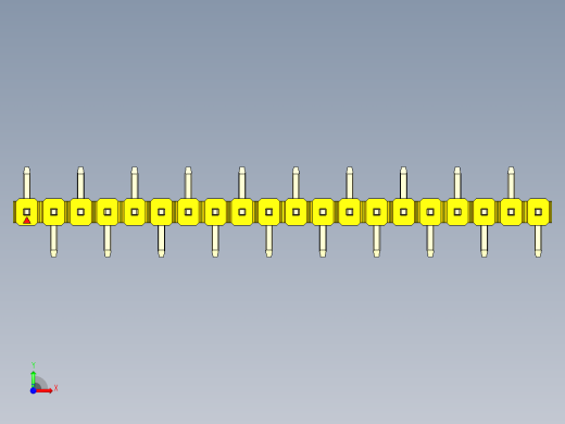 彩色公排针 100mil 2.54mm 系列-DS1022_yellow_20p_100mil_Type_SMT_R1_rev1.0前视缩略图