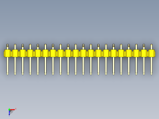 彩色公排针 100mil 2.54mm 系列-DS1022_yellow_20p_100mil_Type_SMT_R1_rev1.0俯视缩略图
