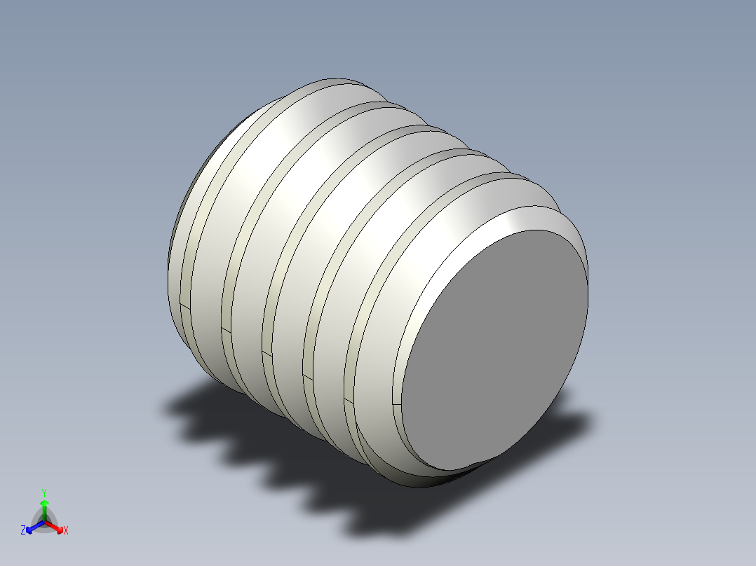 DIN 913-ISO 4026 固定螺钉-M4 L=4.STEP正等轴测图