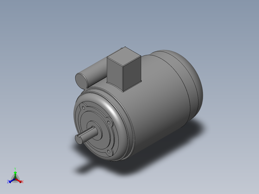异步电机DJ_YS系列(IP44)_IMB14型_YS-90L-4正等轴测图