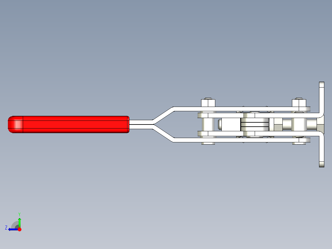 垂直式夾鉗SSP(Q)-3D多系列多零件图纸模型右视图