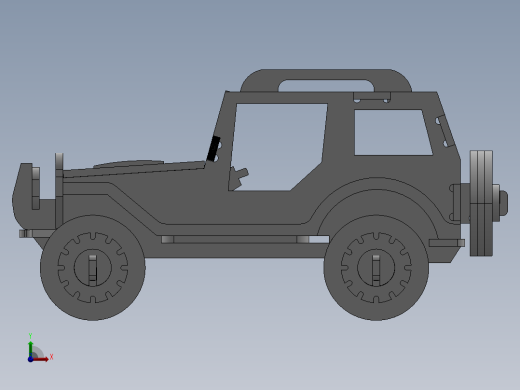 激光下料拼图汽车Parasolid, SOLIDWORKS 2016, STEP _ IGES前视缩略图