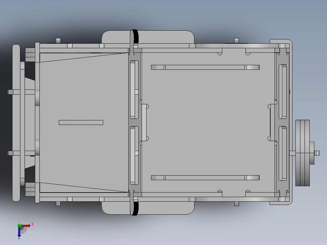 激光下料拼图汽车Parasolid, SOLIDWORKS 2016, STEP _ IGES俯视图