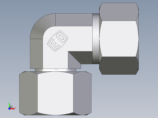 卡套式工业通用硬管接头EO_Swivel_nut_elbow_EW15ZL71前视缩略图