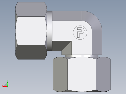 卡套式工业通用硬管接头EO_Swivel_nut_elbow_EW15ZL71后视缩略图